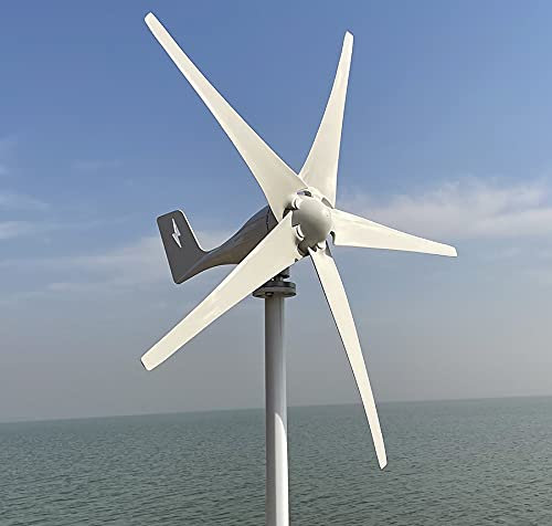 Genway Power Aerogenerador 600W 24V Turbina Eolica 5 Palas Aerogenerador Eolico Domesticos Generador Molino Eolico Controlador de Carga MPPT