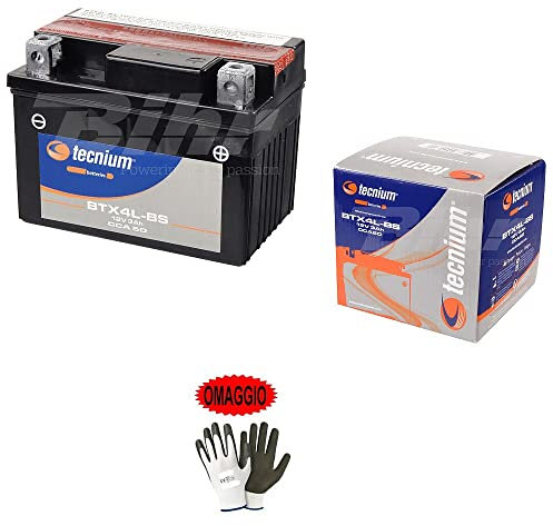 KOMPATIBEL MIT HUSQVARNA SMR4 125 2010 A 2013 BATTERIE BEREITS NUTZBEREIT TECNIUM YTX4L-BS Batterien 3 Ampere 12 Volt speziell für Motorrad Roller 113 x 70 x 85