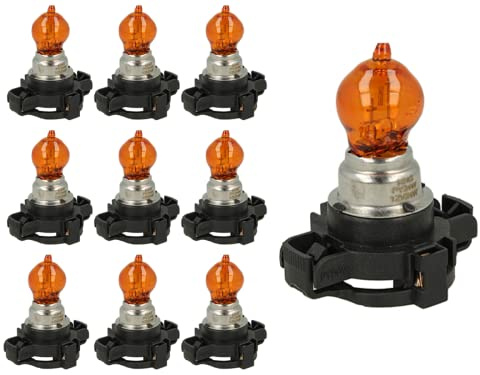 CARALL 10 Stück Halogenlampen 12 V für Auto (PY24W 12V 24W Orange)