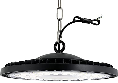 Jefedana UFO LED Industrielampe 200W 20000LM 6500K IP65, 1 Stück | Superhell 20000LM, IP65 staubdicht wasserdicht, 6500K Kaltweiß, ideal für Werkstätten Industrie Fabrikhallen, langlebig