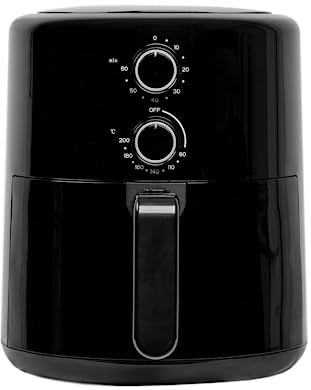 SIA SAF40K 4L Air Fryer In Black, 1500W, Lightweight, Mechanical Control, 60 Minute Timer, 80-200°C Range, Easy To Use