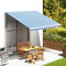 Annlera Tenda Da Sole 400x350 cm Tende Solari Da Balcone Tende Estensibili Da Esterno Tenda Parasole Tenda Da Sole Autoportante Tenda Da Sole A Bracci Blu E Bianco