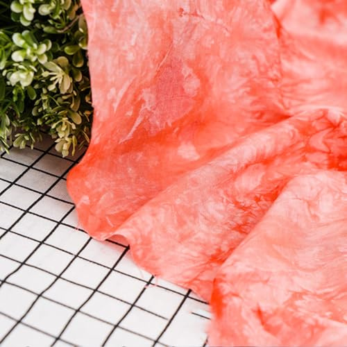 Wambere 100cm x 140cm Künstlich Baumwollstoff Patchwork Meterware Stoffpaket Dekostoffe,Stoffe zum Nähen Sewing Fabric Batikstoff für DIY Basteln T-Shirt Kleid Kleidungsdekoration,Wassermelonenrot