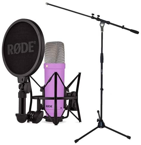 Rode NT1 Signature Purple Studio Microphone + Keepdrum Microphone Stand