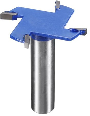 sourcing map T-Nutfräser, Falzfräser, 1,27 cm Schaft, 45 mm x 1/8 Zoll (3 mm), 4-flügelig, Hartmetall-Schlitzfräser, Falzplatten-Abflachungsfräser für Holz