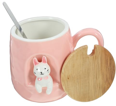 JECOMPRIS Tasse Coeur Girly Tasse De Chocolat Chaud Bol à Dessert Lapin Tasse à Boisson Domestique Tasse à Boire Tasse à Thé Gobelet Chope à Biere Céramique Coeur De Fille Bureau Rose