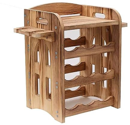 Generisch Weinregal,Holzregale, Robustes Kiefernholzregal für die Arbeitsplatte, für Küche, Keller, Büro, Bar, luxuriöses Flaschenlagerregal für Standard-Flaschenhalter (Farbe: Natur-B) (Braun B)