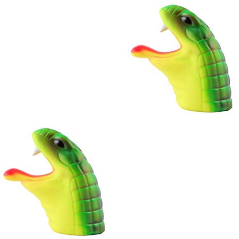 Abaodam 2 Stück Tiermodell Schlange Handpuppe Rollenspielspielzeug Tierhandpuppe Pädagogisches Lernspielzeug Gummihandpuppe Gummipuppe