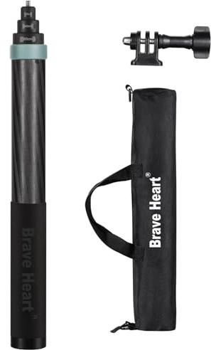 Perche à selfie longue (3 m, 100 % fibre de carbone), monopode de plongée sous-marine invisible et étanche pour GoPro Go Pro 13 12 11 10 9 8, Insta360 X4 Insta 360 X3 X4 x2 ONE R RS Ace Pro (vert)