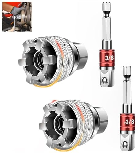 ZPECIAL Multifunktions-Universal-Steckschlüsselwerkzeug - Universelles Wartungswerkzeug, verstellbare Steckschlüsselhülse, for metrisches 3/8-Zoll-Profi-Reparaturwerkzeug(2pcs)