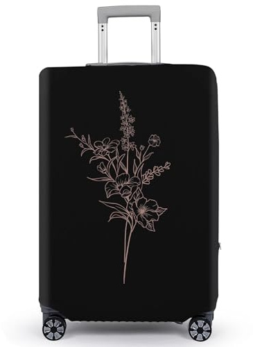 ICOSY Gepäckkofferabdeckungen – elastische Abdeckungen, kratzfest, passend für 45,7 - 81,3 cm große Gepäckstücke, Schwarz Gold, XL(28-30 inch Suitcase)