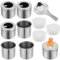 10-Piece Bioethanol Burner Pot, Stainless Steel Ethanol Combustion Chamber for Table Fireplace, Ethanol Burner for Combustion Chamber with Fire Extinguisher Cover Set for Balconies, Patios