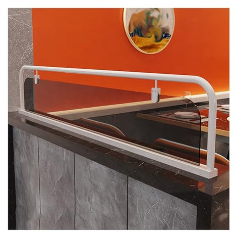 Sichtschutz-Trennwand für Restaurant, Arbeitsplatte, gehärtetes Glas, Schreibtisch-Trennwand für Wohnzimmer, Büro, Dekor (weiß, 63 x 152 cm / 24,9 x 60 cm)