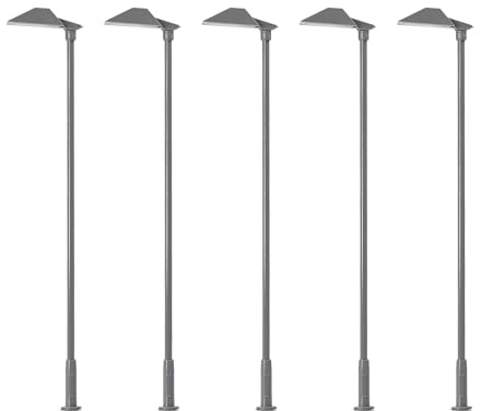 Evemodel 5 Stück Modell Lampe Modelleisenbahn Spur H0 1:87 Metall Straßenlaterne Landschaftsbau (warm weiß)