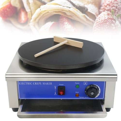 BDJSN Machine À Crêpes Électrique Commerciale De 40 Cm, Crêpière en Acier Inoxydable De 3000 W avec Régulation De Température De 0 À 300 ℃, Revêtement Antiadhésif, 110 V/220 V, pour Snack-Bars