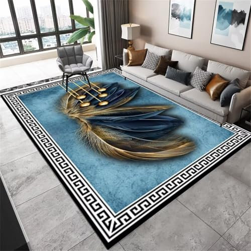 RUGMRZ Jugendzimmer Möbel Decoration Bedroom Schlafzimmer Rechteckiger Blauer Teppich Wohnzimmer Bedruckter rutschfest Teenage Boys Dekoration 90X150Cm 2Ft 11.4''X4Ft 11.1''