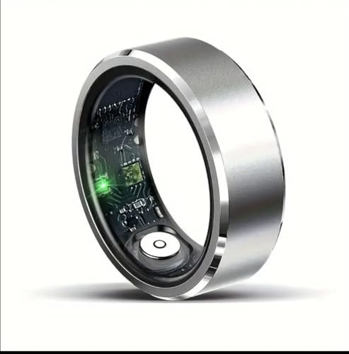 Anello intelligente impermeabile IP68, multifunzione, cardiofrequenzimetro, sonno, pressione sanguigna e ossigeno, controllo di musica e foto, in acciaio inox, iOS-Android (orato, extra piccolo *8)