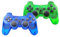ＲＵＥＩＵＲＩ P-S3 Controller 2 Pack PS-3 Wireless controller Playstation 3 Controller Wireless Bluetooth Gamepad with USB Charger Cable for PS-3 ((Blue+Green))