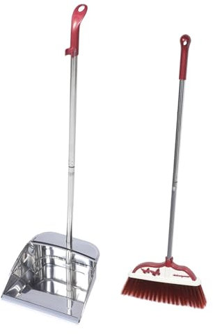 CIYODO 1 Set Broom Dustpan Combination Sweeper Dusters Cedar Stick Dispenser Brush LED Mini Outdoor Broom Wringer Soap Dust Pan Push Indoor Cleaner Bucket Stainless Steel