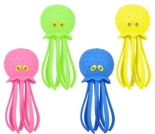 Oktopus Wasserbomben,4 Stücke Wasserspielzeug,Wassertiere mit Wasserbombeneffekt,Poolspielzeug für Kinder,Gummi Badespielzeug für Kleinkinder,Sommer Partytütenfüller für Jungen und Mädchen 3+ Jahre