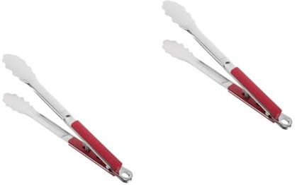 UKCOCO 2pcs Grill Tongs for Outdoor Kitchen Stainless Steel BBQ Tongs Long Handle for Easy Food Handling