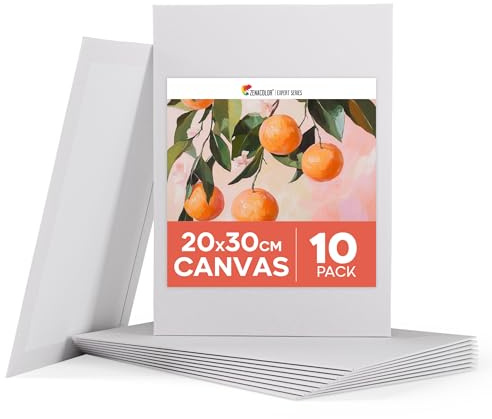 Zenacolor målarduk 20x30 cm (förpackning om 10) - Målarduk 280 g/m² 100% bomull - För akryl-, olja-, gouachemålning