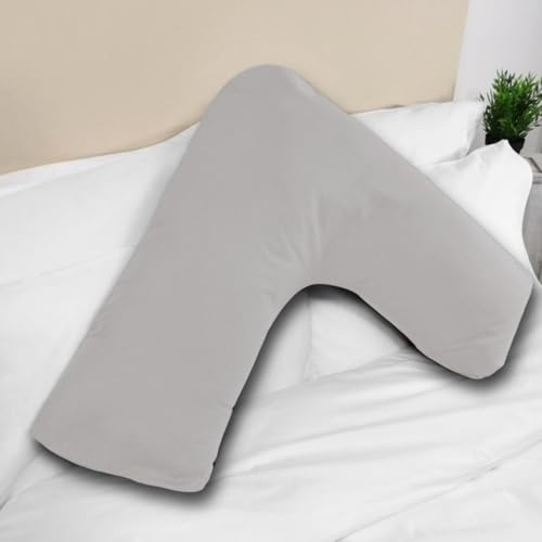 vingardium leviosa VL V Pillow with Pillowcase – Orthopedic V Shaped Pillows for Adults, Triangle Pillow for Neck, Back & Maternity Support (grey, pillow case only)