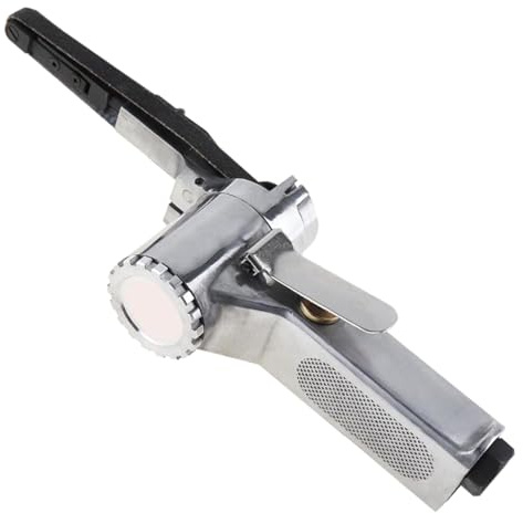 Lijadora de banda neumática profesional para carpintería con correas de lijado de 3/8 x 13 pulgadas, alta velocidad, 16000 rpm, diseño ergonómico, ángulos ajustables, lijadora de banda de aire para