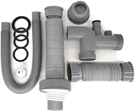 Limtula Tuyau de vidange pour évier épais - Accessoires de lavabo - Accessoires de cuisine et de salle de bain - Kit de vidange d'évier flexible - Assemblage des déchets
