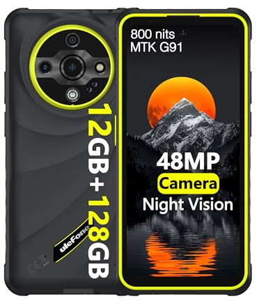 Ulefone Armor X31 Téléphone Portable Incassable, 12Go + 128Go/SD 2To, MTK G91, IP68 Antichoc 6050mAh, 48Mpx+20Mpx Vision Nocturne, Android 14 Smartphone, 90 Hz 6,56 HD+ Dual SIM 4G débloqué, NFC, Vert