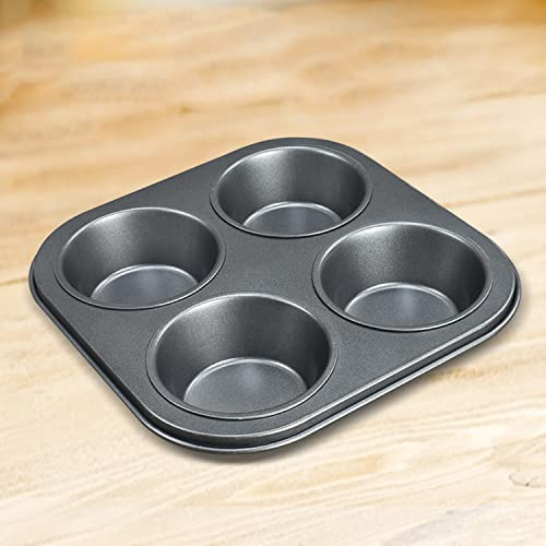 djgkENVQ Pirofila, Stampo for cupcake di alta qualità con doppio orlo, rivestimento antiaderente, facile da usare(Black)