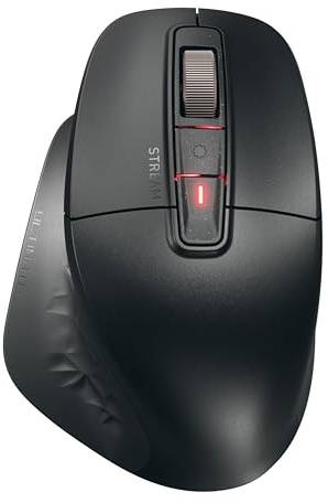 CHERRY STREAM MOUSE ULTIMATE, Ergonomisk Mus För Upp Till Fyra Enheter, Bluetooth, 2,4 GHz och Kabel, Anpassningsbart Scrollhjul, För Högerhänta, Svart