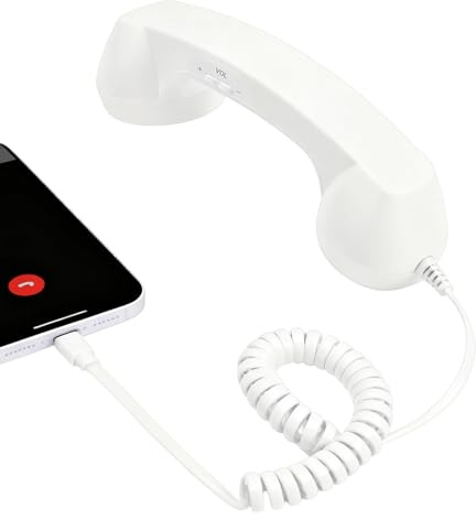 per telefono retrò di tipo C - Ricevitore per telefoni fissi 20x6x3 cm, cablata vecchio stile, ricevitore per cellulare con microfono | per telefoni, accessorio per campanello