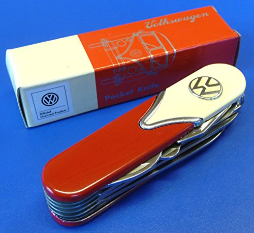 Tasche Messer VW Bus-Stil in beige/rot 10 Funktionen Höchste Qualität