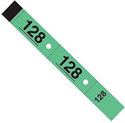 ELVE - 1000 Tickets Vestiaire Perforés en 3 Parties (3x20cm) - Numérotés 1 à 1000 - Papier Épais 165g/m² - 20 Carnets de 50 - Fabriqué en France - Papier Écoresponsable (Vert)