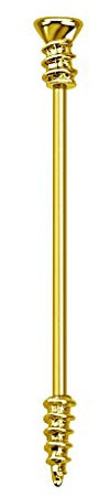 Paula & Fritz® Industrial Stab Piercing Straight Barbell Hantel Schraube Silber schwarz gelbgold Ohr Brustwarze Edelstahl Chirurgenstahl 316L BI10-1638_GD