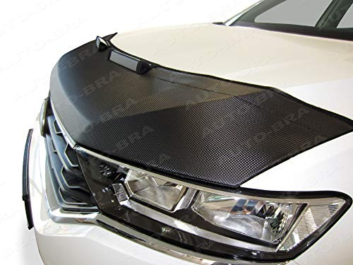 AB3-00335 CARBON OPTIK Auto Bra kompatibel mit Skoda Kodiaq Bj. 2017-2023 vor Facelift Haubenbra Steinschlagschutz Tuning Bonnet Bra