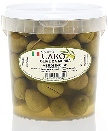 Olive Verdi Incise Gioconda in Salamoia (secchiello da 12Kg netti)