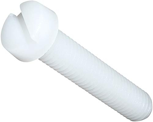 AERZETIX - C45332 - Lot de 10 - Vis en Polyamide/Nylon M8x40 - Filetage Métrique - à Tête Cylindrique/Fendue/Plate/Ronde - Isolante - Bricolage - Rénovation - DIN 84