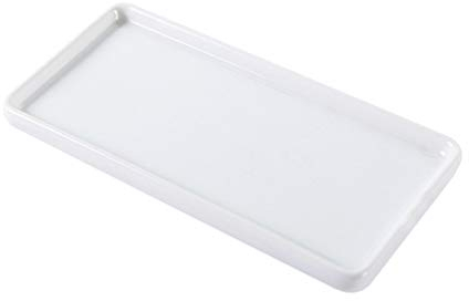 DOITOOL 1 x Porzellan-Tabletts mit Keramikboden für Badezimmer, Sanitär-Aufbewahrungspalette, zartes Badezimmerzubehör, Zahnbürsten-Keramik-Basishalter für Zuhause, Hotel, Größe L, weiß