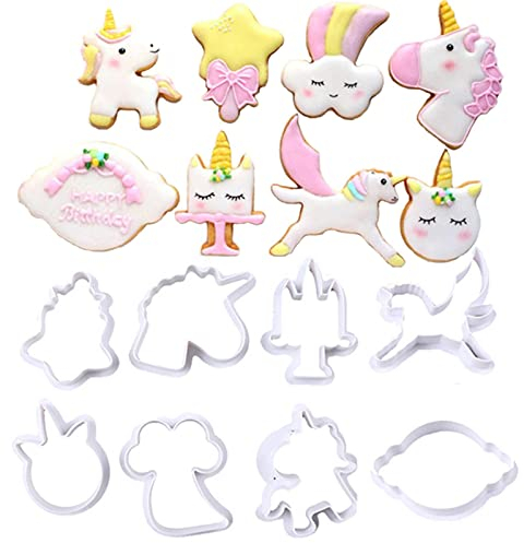8pcs/set Cute Cartoon Unicorn Diy Cookie Biscuit Cutter Mold Cake Pastry Fondant Mould Stamps Cutter Cake Decorating Tools