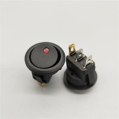 DLRSET Professionnel Interrupteurs à Bascule, 1PCS 20A 12V 220V Interrupteur à Bascule étanche LED Bateau de Voiture de lumière on/Off SPST Changer (Color : Red, Voltage : 220V)