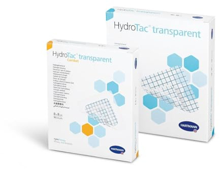 Hartmann 685908 HydroTac Transparent Hydrogel-Verband, Steril, 20cm Breite x 20cm Länge, 10 Stück