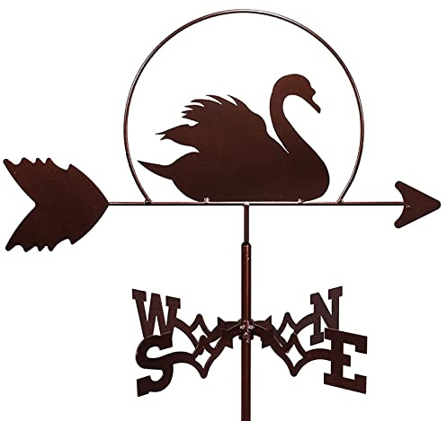 ANCNA Tierische Metall-Wetterfahne Schwan Windfahne Wetterfahne mit Anti-Rost-Beschichtung Windrichtungsanzeiger für Outdoor-Garten-Dach-Paddock-Dekoration