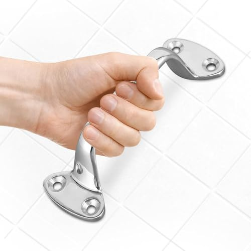 150mm/6in Boat Handrail Grab No Screws, 6mm/0.24in Hole Door Grab Handle Handrail Pull Replacement Marine Handle Stainless Steel Marine Rail Grip Bar Safety Support for Boat Hatch Yacht