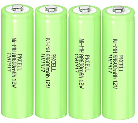 PKCELL - Batterie ricaricabili AA, 1,2 V, 600 mAh, per lampade solari, giocattoli, 4 pezzi