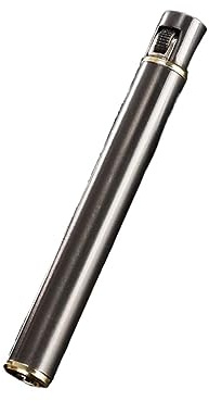 Zxwjddm Accendino cilindrico a Fiamma Regolabile, Fiamma Aperta con Mola retrò, Accendino Portatile con Torcia a butano, Gas Ricaricabile, Candela, Campeggio, Regalo (butano Non Incluso)(A3)