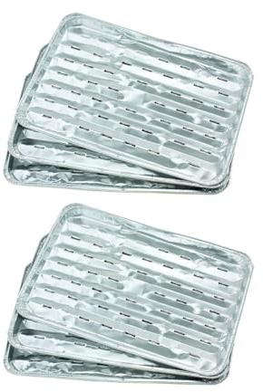Fackelmann 9985450 Lot de 10 barquettes en aluminium, barquette alu, lot de barquettes, Aluminium, Argenté, 34,5 x 23 x 2 cm | Service facile au barbecue, Lot de 10 barquettes, Aluminium léger, Format 34,5 x 23 x 2 cm, Jetables, Ramequin barquette plat