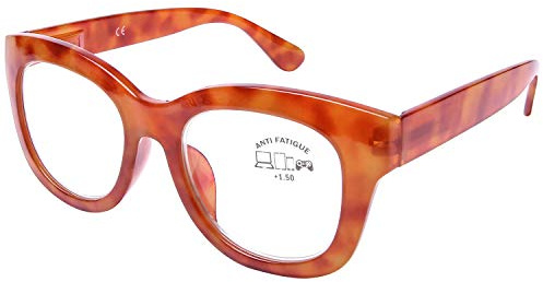 DOOViC Katzenaugen Lesebrille Blaulichtfilter Modische Damen Lesehilfe Augenschutz für Büro und Freizeit