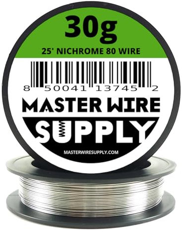 Nichrome 80-25' - 30 Gauge Wire - 25ft - 0.25mm - 0.010in - Master Wire Supply